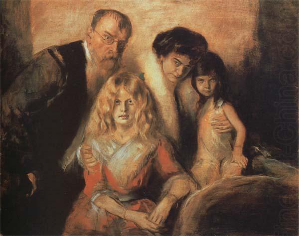 The Artist wiht his Wife and Saughters, Franz von Lenbach